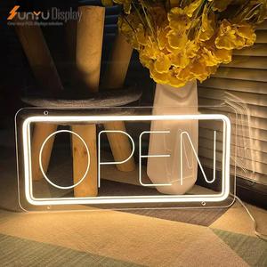カスタム屋外/屋内アクリルLEDライト広告看板、無料デザイン、オープンネオンサイン、店舗装飾に最適なネオンサイン - Product Image 5