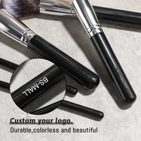 Pinceaux de maquillage noirs brillants, 25 pièces, en poils de chèvre naturels doux, ensemble de pinceaux de maquillage, vente en gros, pinceaux doux pour fond de teint et poudre cosmétique