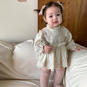 2025 nuova personalizzazione piccola manica lunga floreale vestito neonato bambino ragazze vestiti per 1-12 mesi ragazza - Product Image 4