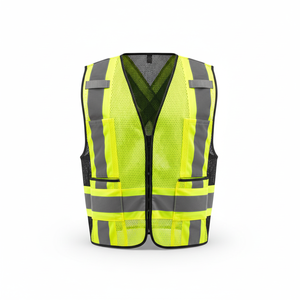 Hi-Vis ANSI Clase 1 Construcción Trabajo Chaleco DE SEGURIDAD Material reflectante transpirable Logotipo personalizable Alta visibilidad Naranja Casual - Product Image 1
