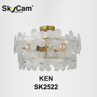 Skyacm Design industriel 2025 nouveau verre fleur plafonnier salon chambre plafonnier