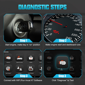 Ancel-herramientas de diagnóstico de coche X7, escáner automotriz OBD2, todos los sistemas de aceite EPB TPMS, servicio de reinicio <span class=keywords><strong>OBD</strong></span> 2 EOBD, herramientas de diagnóstico automático - Product Image 6