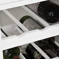 Îlot de cuisine et chariot de service modernes en MDF, écologiques et mobiles, avec armoire de rangement, casier à vin, tiroir et roulettes