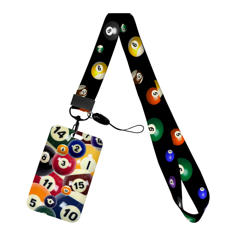 Student Card Case Number Pattern ID Card Holder Satin Lanyard Keychain Badge Holders Polyester Neck Strap Elegant Cards Cover