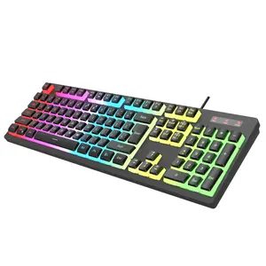 Лучшая цена 104 клавиши ABS keycaps RGB с подсветкой игровая Проводная мембранная клавиатура с ключом 25 для геймера