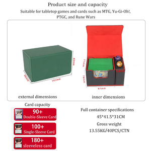 Boîte de rangement pour cartes à jouer Torson 100+ en cuir PU de qualité supérieure pour <span class=keywords><strong>Magic</strong></span> of Gathering, Dragon, YuGiOh, Shield Cover, Flip <span class=keywords><strong>Deck</strong></span> Box, Card Box - Product Image 2
