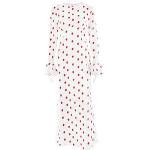 Robe à manches cloche imprimée de style français pour femmes, col rond, longue, décontractée, élégante, à porter au quotidien, tissu polyester FDL0495 - Product Image 5