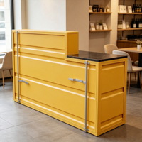 Bureau de réception de style conteneur maritime créatif |   Comptoir de caisse en métal industriel pour café, bar, centre commercial, restaurant