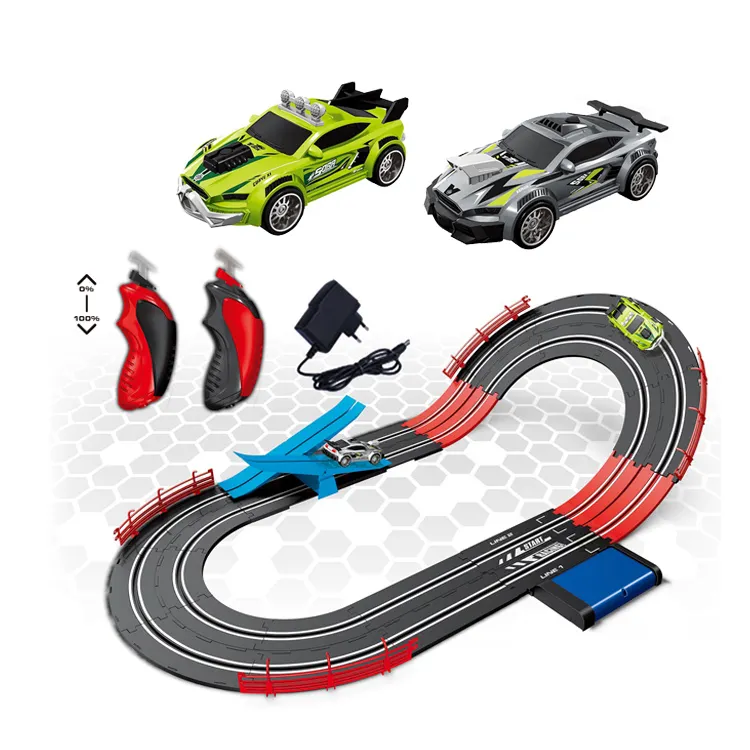 Pista de plástico con ranura para coche de carreras para niños y niñas, pista con Teeterboard, 1:43