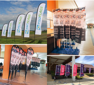 Рекламный комплект: флагшток из стекловолокна с баннерами-«слезами» и индивидуальной подставкой для пляжного флага - Product Image 3