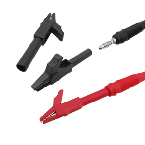 4 ، مقاطع تمساح واقية من البلاستيك بالكامل ، مسبار اختبار متعدد متر 4 ، موصل مشبك تمساح قابس الموز ، أحمر وأسود وأخضر وأزرق - Product Image 4