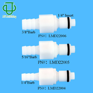 Acoplamiento de conexión rápida tipo L serie JU de 1/4 pulgadas con válvula de cierre para manguera de goma, uso a temperatura normal - Product Image 3