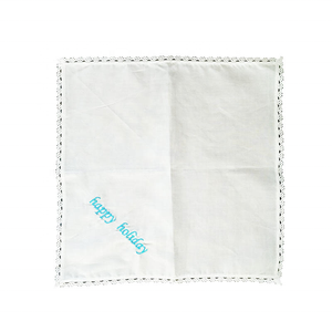 Wholesale Custom Brand Fashion White Lace Scallop Edge Lady Monogrammed Cotton Embroidered Wedding Handkerchiefs for <strong>Happy</strong> <strong>Tears</strong> - Product Image 4