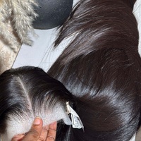 Pelucas de Cabello Humano Liso Indio SDD 13x6, Pelucas Frontales de Encaje Transparente HD Completas Sin Pegamento, Cabello Virgen Remy Natural, Peluca de Encaje HD