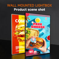 Boîte lumineuse publicitaire LED murale suspendue personnalisée à livraison rapide A1 A2 A3 pour restaurants, magasins, bars, hôtels, centres commerciaux