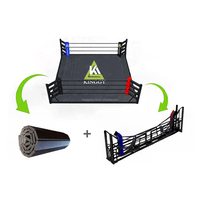 Ring de boxe pliable portable personnalisé pour entraînement de compétition, en acier et cuir PVC, forme carrée, équipement de boxe en gros