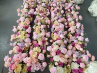 Ensemble de décoration de chemin de table en fleurs artificielles en soie bleue, rose, pour arche de fond, centre de table pour mariage