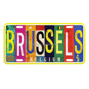 ป้าย<span class=keywords><strong>ทะเบียน</strong></span>อะลูมิเนียมนูน3D ส่วนบุคคล6 "x 12" คอลเลกชันของที่ระลึกที่กำหนดเองหมายเลข<span class=keywords><strong>ทะเบียน</strong></span>รถบรัสเซลส์ - Product Image 1