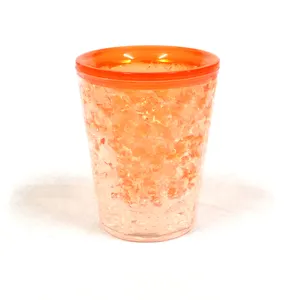 パーソナライズされた再利用可能なプラスチック1オンスカップキッズパーティーカップ二重壁プラスチックカップショットグラスと冷凍ジェル