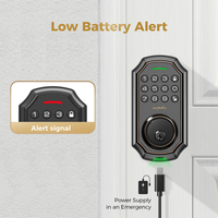 Arpha D180 Home Outdoor Porte en bois étanche Anti-Peeking Mot de passe Déverrouillage Alarme de batterie faible Serrure intelligente à pêne dormant automatique