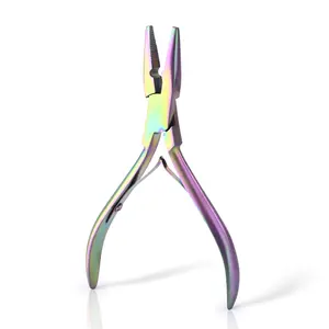 GlamorDove Hair Extension Plier Titanium coated Weft Micro Ring Application Closer Pliers for Weft I-Tip Hair Extensions