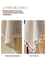 Nouvelle Collection 2025 – Nappe de Luxe Haut de Gamme en Coton et Lin Tissé, Anti-Taches, Style Américain, pour Table Basse, Bureau et Étudiant