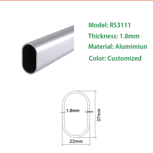 Supports d'extrémité de <span class=keywords><strong>tringle</strong></span> de suspension ovale en aluminium pour armoire et placard, pour quincaillerie de placard - Product Image 3
