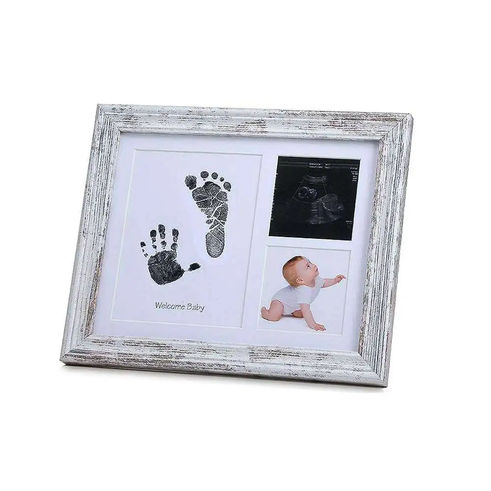Argila Bebê Photo Frame Lembragem Presente Pegada E Handprint Baby Frame Com Clean Touch Argila Bebê Frame Mão E Pegada