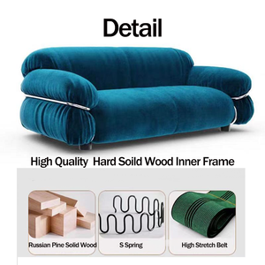 DONSUN Mobilier de salon moderne Italie Design rétro Canapé blanc boucle Velours Afra Tobia <span class=keywords><strong>Scarpa</strong></span> Soriana Canapé Sesann en <span class=keywords><strong>cuir</strong></span> - Product Image 3