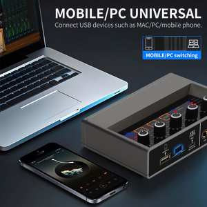 Interface audio USB XTUGA Q-16, qualité professionnelle, <span class=keywords><strong>carte</strong></span> <span class=keywords><strong>son</strong></span> de <span class=keywords><strong>studio</strong></span> d'enregistrement de haute qualité pour microphone filaire PC - Product Image 5