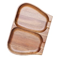 Repose-cuillère en bois d'acacia de grande taille, support double pour cuillères en bois avec pieds en silicone antidérapants, repose-cuillère de cuisine fait main