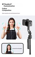Trépied extensible en alliage d'aluminium C17 pour selfie, support de téléphone avec suivi du visage IA, prise de vue gestuelle et anti-tremblement