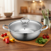 Batterie de cuisine OEM en acier inoxydable, comprenant une marmite double avec échelle graduée pour une cuisson saine du riz, grande marmite à fondue, compatible induction