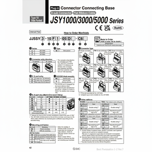 SMC Pneumatics Connecteurs D-Sub JJ5SY3-10F1-03B-C8 Connecteur de base Unité de connexion - Product Image 1