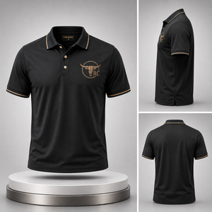 Chemises polo de luxe pour hommes avec logo personnalisé, texture soyeuse, bordure dorée, fabricant OEM, marque privée - Product Image 3