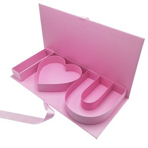 Scatola Regalo Rigida di Lusso in Velluto Lungo per San Valentino con Scritta '<span class=keywords><strong>Ti</strong></span> Amo', Combinazione di Fiori, Nastro con Stampa a Freddo - Product Image 3