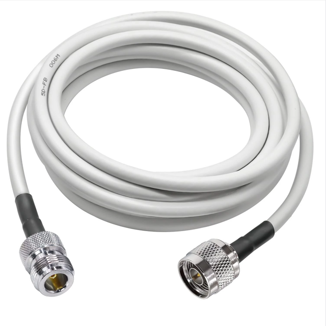 5D-FB Coaxial Cable High Quality White 50 Ohm 15M Cable Assembly with Dual Al Foil Connector Customized for Antenna
