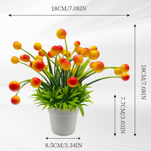 Bonsái Artificial de Fruta de la Fortuna, 18 cm, Planta en Maceta de Plástico, Naranja Roja, Decoración de Escritorio para Interiores - Product Image 1