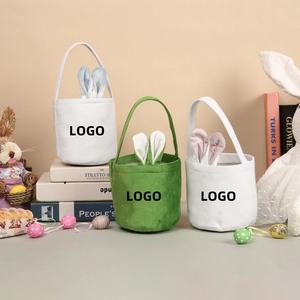 <b>Easter</b> Bunny Bag Egg Hunting Tote Bags for Kids <b>Easter</b> <b>Gift</b> Candy <b>Basket</b> Bucket With Rabbit Ear Party - Product Image 1