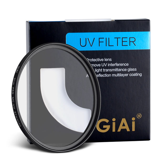 GiAi OEM UV Camera Filter Coated Ultraviolet Lens 37 40.5 49 55 58 62 67 72 77 82 86 95mm Camera Len Accessory for Photography
