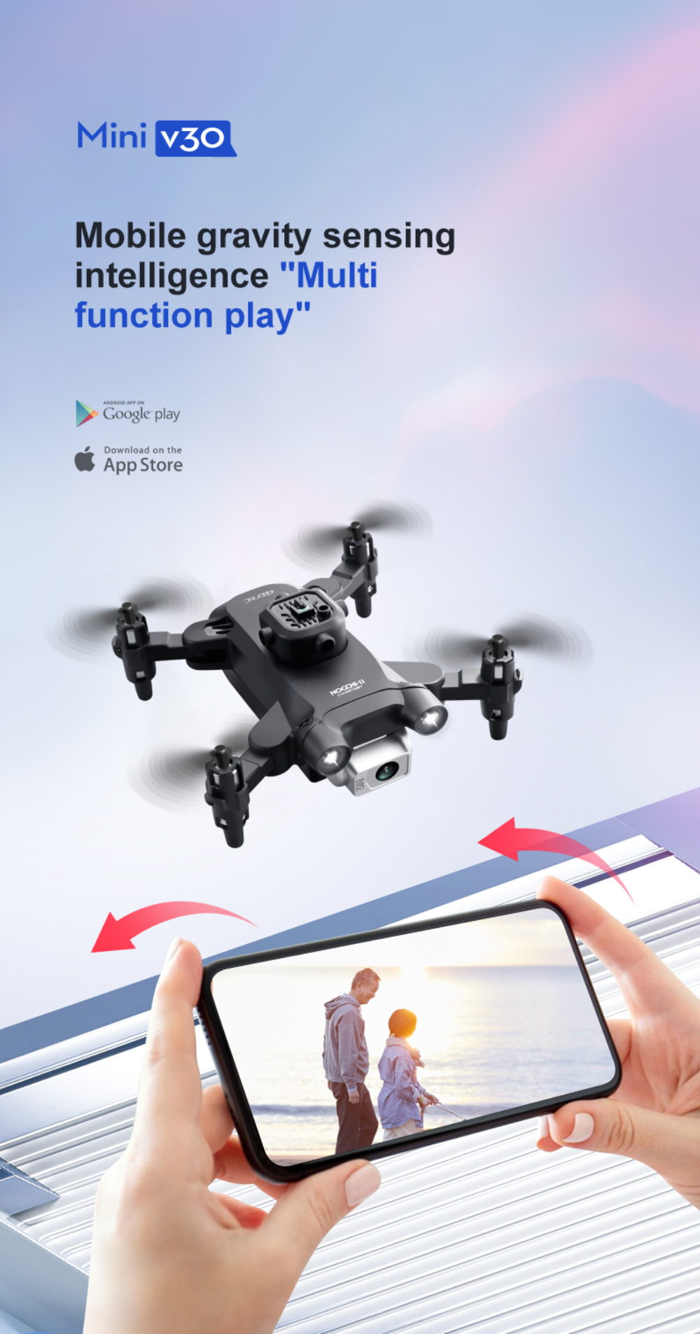 4DRC V30 Mini Drone 4K 1080P HD Camera droni WiFi evamento ostacoli pieghevole Quadcopter RC elicottero piccoli giocattoli Dron per bambini  44