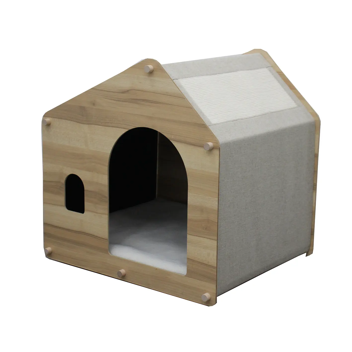 Grand lit pliable en bois pour animaux de compagnie, maison de luxe pour salon