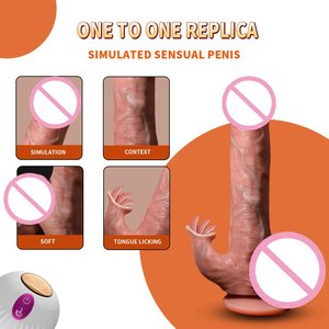 Molde <span class=keywords><strong>de</strong></span> silicona líquida gigante para dildo femenino, juguete sexual para adultos, vibrador realista con calor y oscilación para parejas - Product Image 3