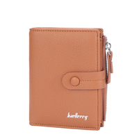 Baellerry dompet kecil wanita, Slim kompak lipat tiga kulit Pu posisi Multi kartu klip uang dompet tipis