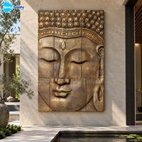 Sculpture murale Bouddha en bronze Zen, moulée à la cire perdue, décoration religieuse en métal, sur mesure pour villa, hôtel, spa, cour, jardin de méditation