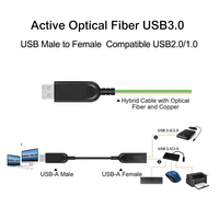 Kabel Optik Aktif USB 2.0 AOC, Kabel Ekstensi Serat Optik USB A Male ke Female, 1M hingga 50M untuk Scanner Kamera