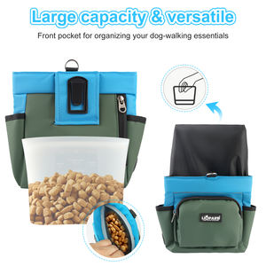 Sac de marche pour chien Pochette de friandises pour animaux de compagnie Sac de friandises pour dressage de chien en plein air avec distributeur et sangle en velours poilu - Product Image 5