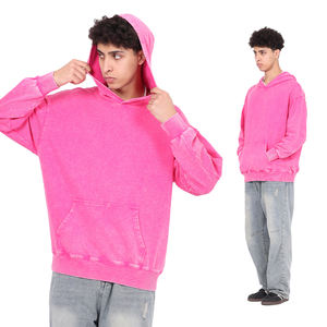 Sudadera con capucha extragrande de 350GSM, 80% algodón, con efecto desgastado, hombros caídos, lavado vintage y tejido de rizo. - Product Image 2