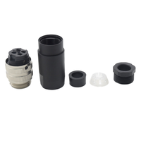 Conector Circular Industrial Impermeable DIN IP67 de 7/8, 4 Pines, 300V, 10A, Macho y Hembra, con Carcasa de PC