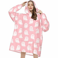 Nueva Sudadera con Capucha Tipo Manta Extra Grande con Diseño de Calabaza y Fantasma para Otoño 2026, Regalos de Halloween para Niñas y Mujeres